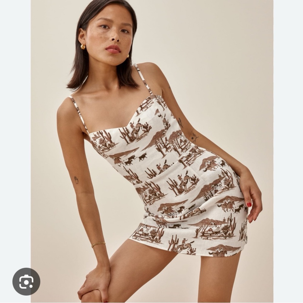 Reformation Cowboy Print Mini Dress